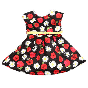 Girls Round Neck Florals Print Frock