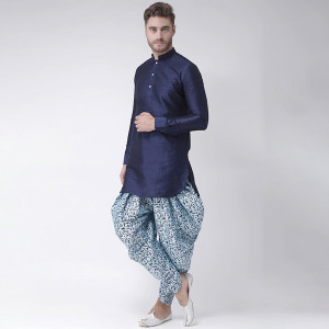 Men Blue Printed Dhoti